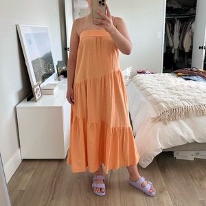 Abercrombie & Fitch Asymmetrical Tiered Maxi Dress